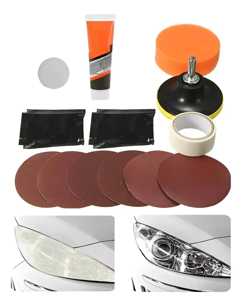 KIT PULIDOR DE FOCOS RESTAURADOR PARA AUTO - 1