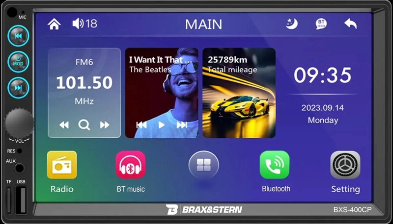 RADIO AUTO 2 DIN TOUCH HD 7' CARPLAY MIRRORLINK - 1