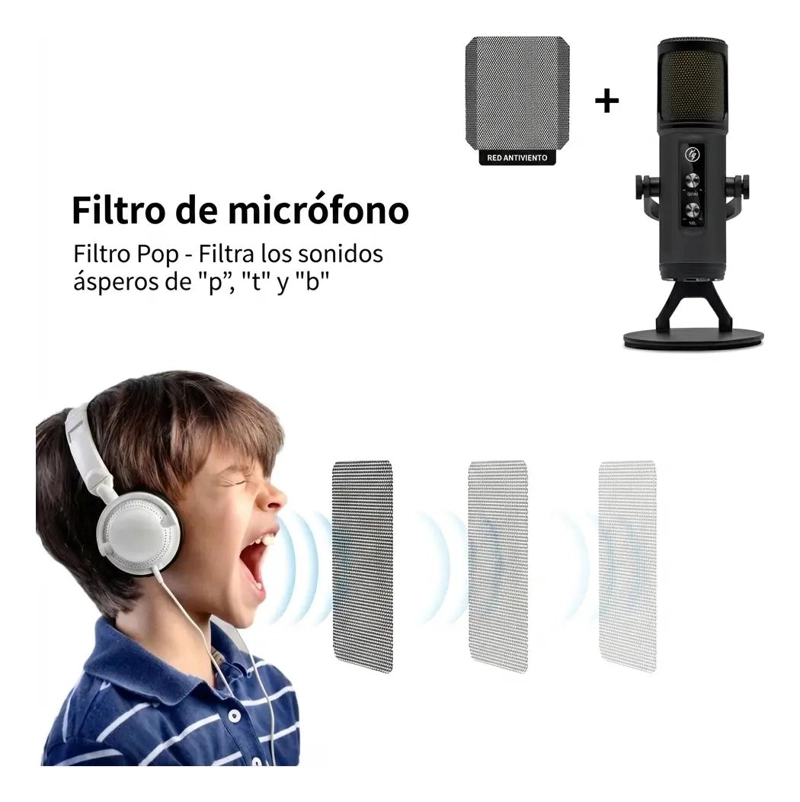 MICROFONO GAMER CONDENSADOR USB RGB STREAMING - 3