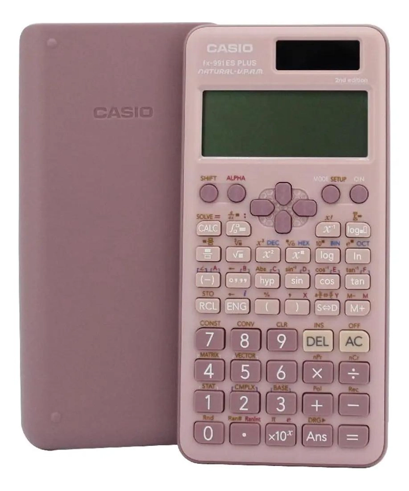 CALCULADORA CIENTIFICA CON TAPA PLASTICA COLOR ROSADO - 2
