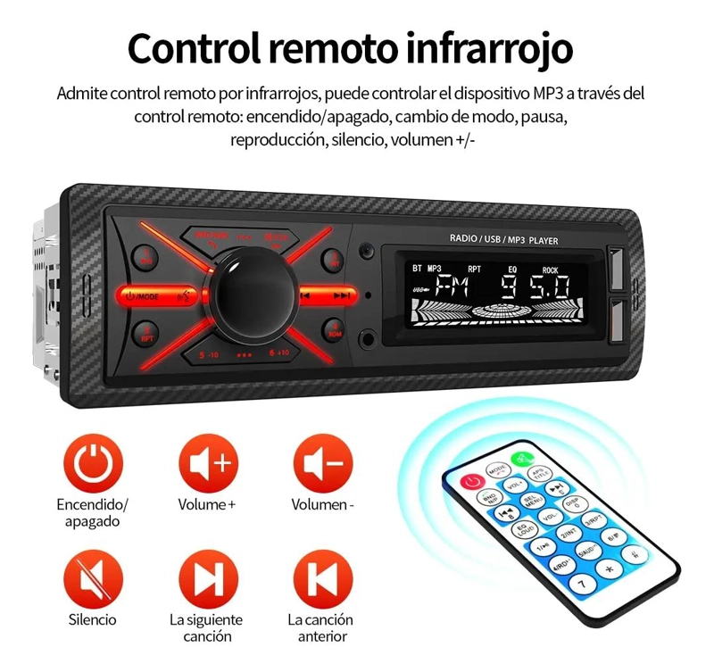 REPRODUCTOR ESTE REO 1 DIN CON USB Y BLUETOOTH - 5