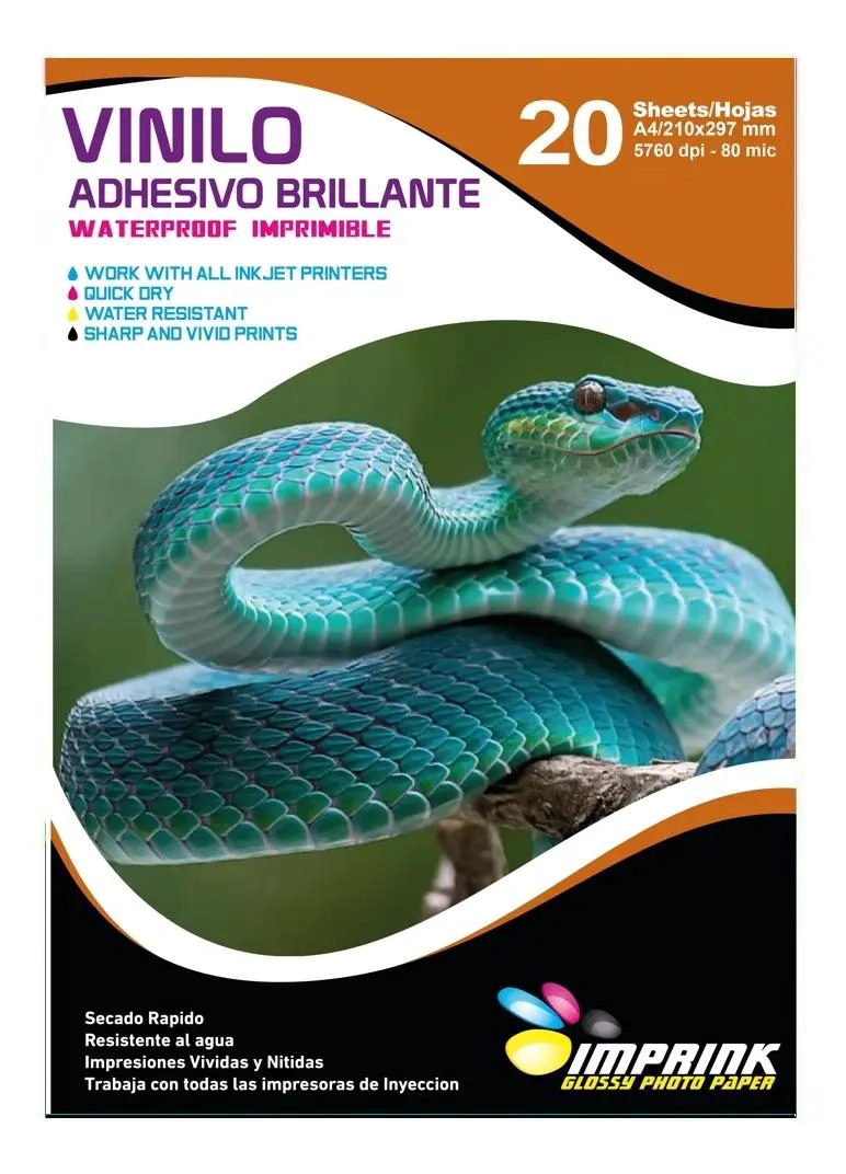 VINILO ADHESIVO IMPRIMIBLE A4 20 HOJAS - 1