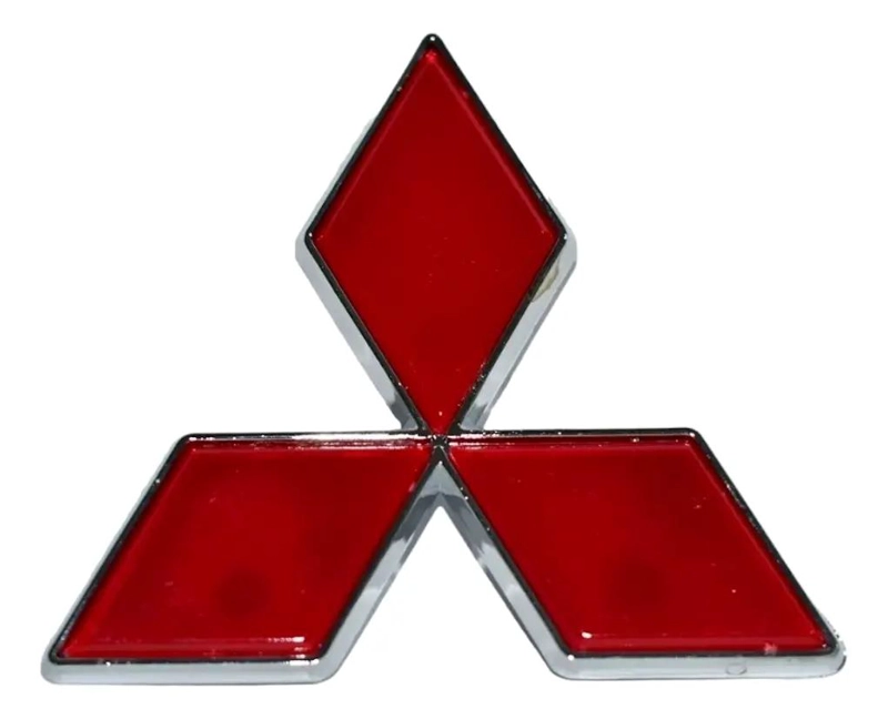 INSIGNIA EMBLEMA ROJO BORDE CROMADO 10CM - 1