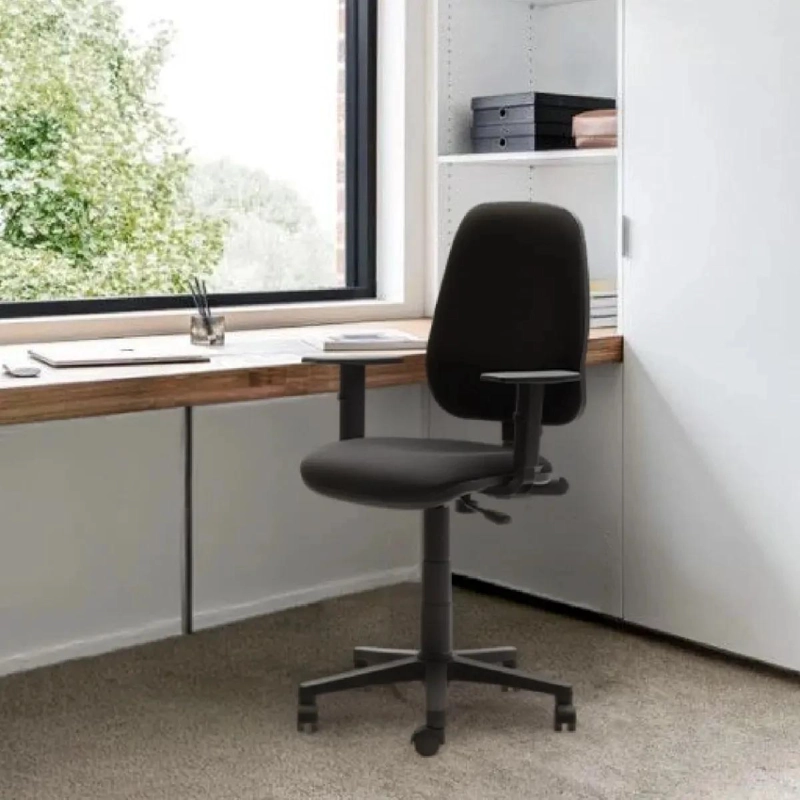 SILLA DE ESCRITORIO ALTA TAPIZADA CON BRAZO REGULABLE - 3