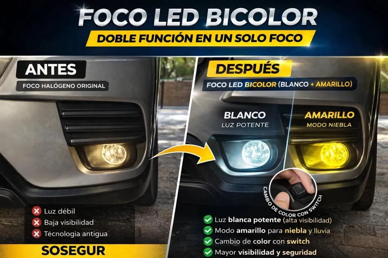AMPOLLETA LED BICOLOR BLANCO AMARILLO H16 - 2