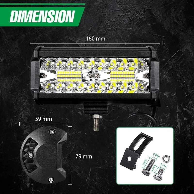 FOCOS LED NEBLINERO BARRA RECTA 120W PREMIUM - 2