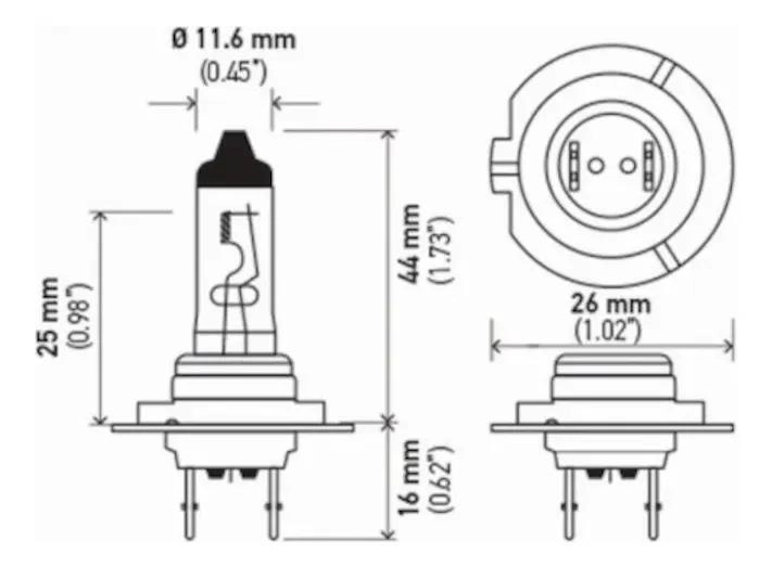 KIT AMPOLLETA H7 12V 55W PX26D - 4