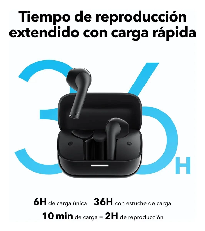 AUDIFONOS BLUETOOTH IN EAR MANOS LIBRES NEGRO - 2