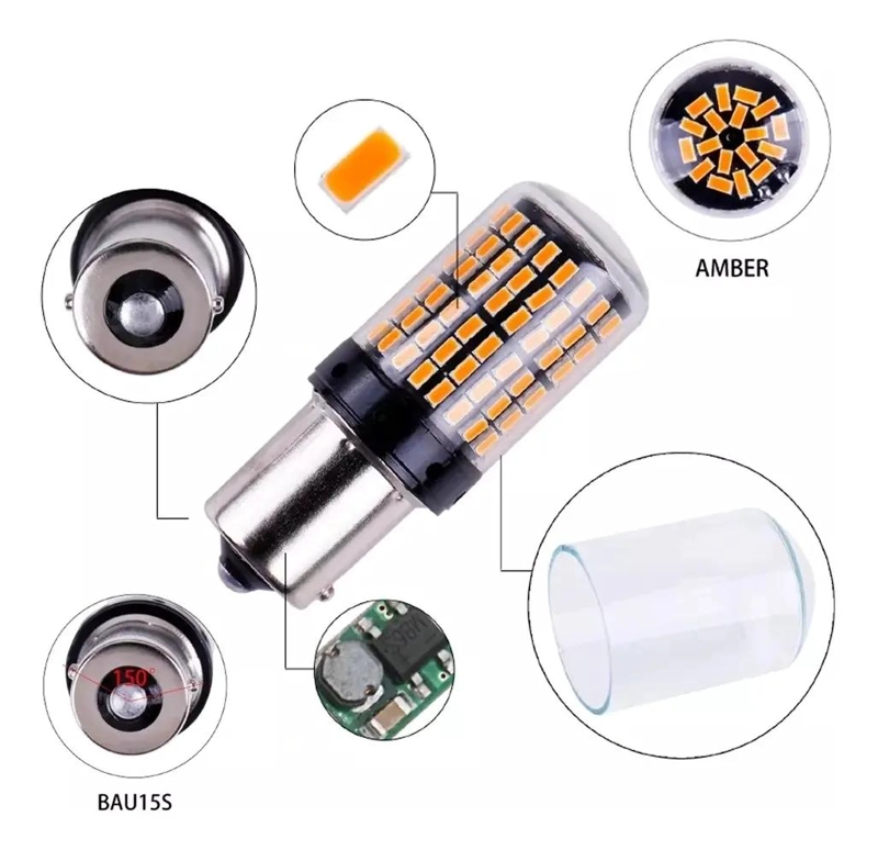 AMPOLLETA LED INTERMITENTE 12V AMBAR - 5