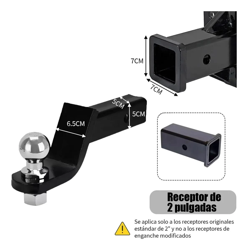 KIT REMOLQUE ENGANCHE UNIVERSAL 6000 LB RECEPTOR - 3