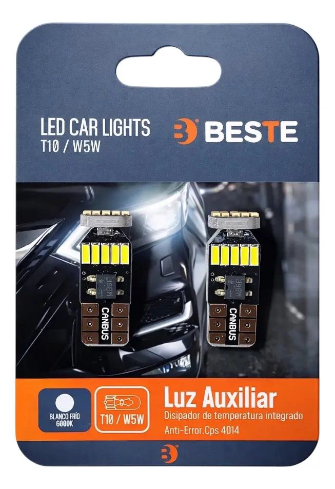KIT AMPOLLETA LED CANBUS W5W T10 COLA DE PEZ - 1
