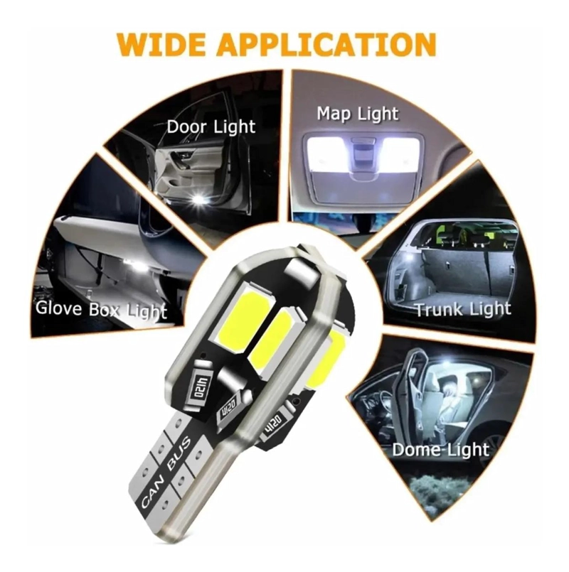 AMPOLLETAS LED T10 5730 8SMD CANBUS - 2