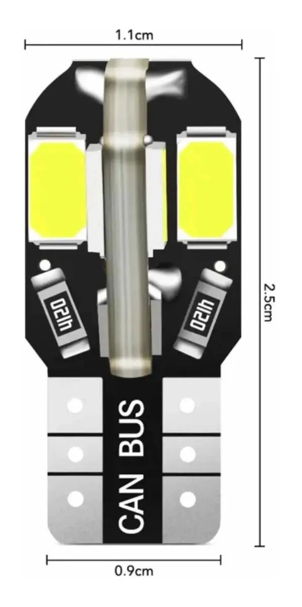 AMPOLLETAS LED T10 5730 8SMD CANBUS - 3