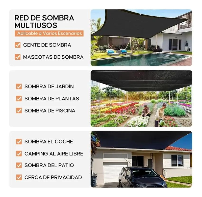 LONA CARPA MALLA SOMBRA NEGRA 4X10 METROS - 4
