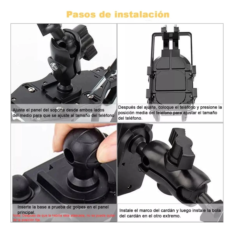 SOPORTE PORTA CELULAR 360° PARA MOTO Y BICICLETA - 4