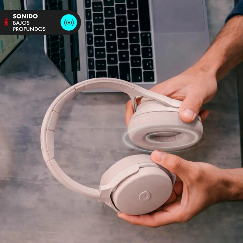 AUDIFONOS BLUETOOTH CANCELACION DE RUIDO 60H ROSA - 3