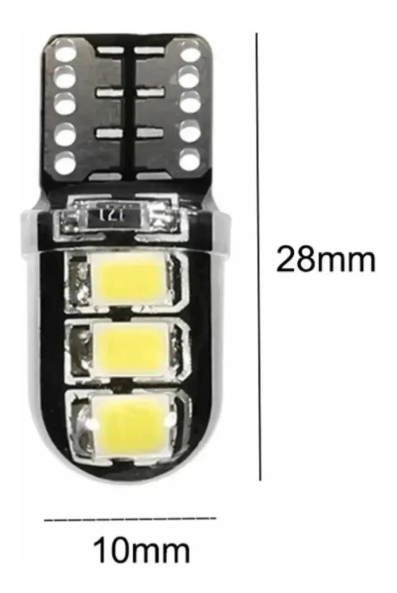 AMPOLLETAS LED T10 CAMBUS COLA DE PESCADO BLANCO - 4