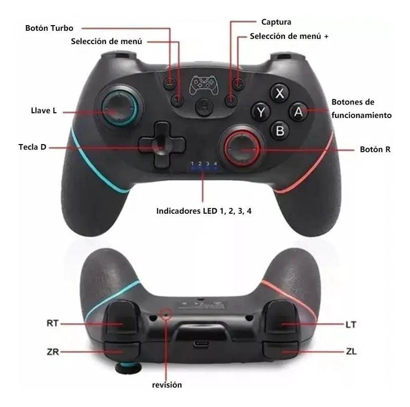 CONTROL GAMEPAD INALAMBRICO COMPATIBLE NINTENDO SWITCH - 3