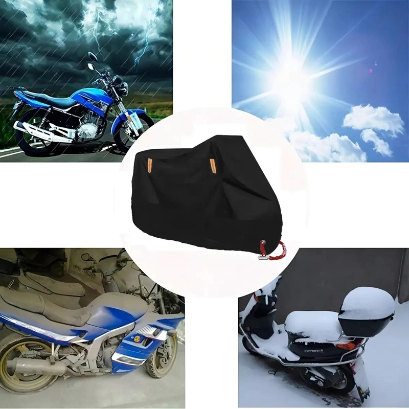FUNDA IMPERMEABLE PARA MOTO COLOR NEGRO - 2
