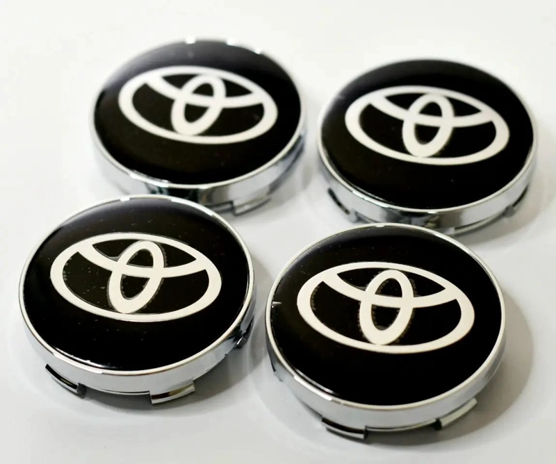 PACK 4 TAPAS NEGRAS SOPORTE PLATEADO 60MM - 2