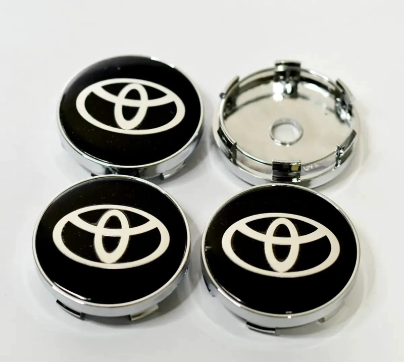 PACK 4 TAPAS NEGRAS SOPORTE PLATEADO 60MM - 3