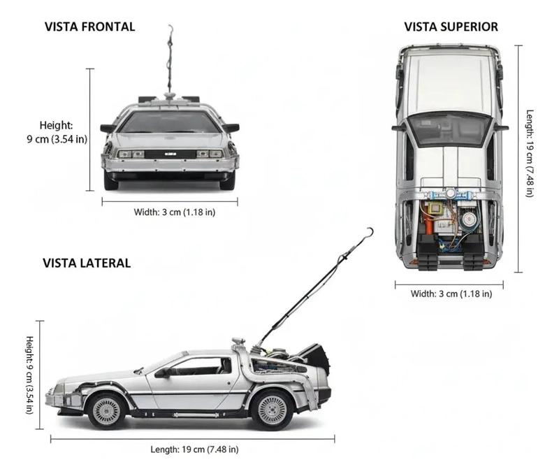 AUTO A ESCALA 1:24 DELOREAN COLECCIONABLE - 3