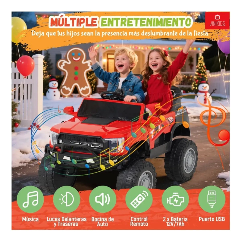 AUTO ELE CTRICO TODOTERRENO 12V CON CONTROL REMOTO - 2