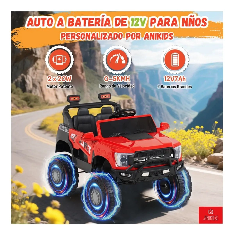 AUTO ELE CTRICO TODOTERRENO 12V CON CONTROL REMOTO - 3