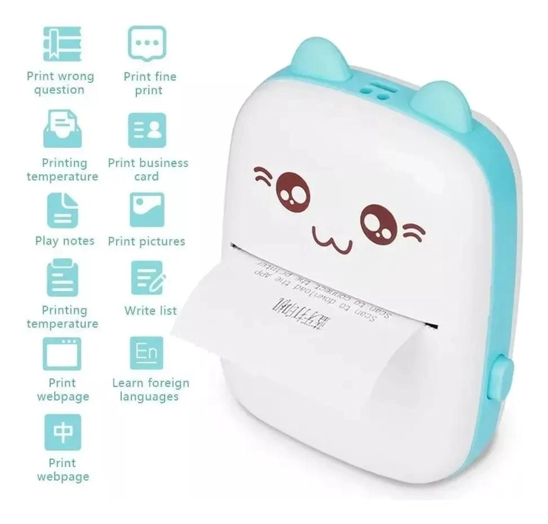MINI IMPRESORA PORTATIL BLUETOOTH GATITO - 4