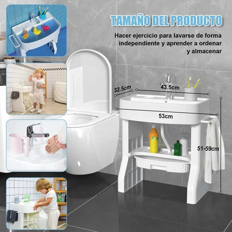 LAVABO AJUSTABLE INFANTIL ESTACION DE LAVADO - 2