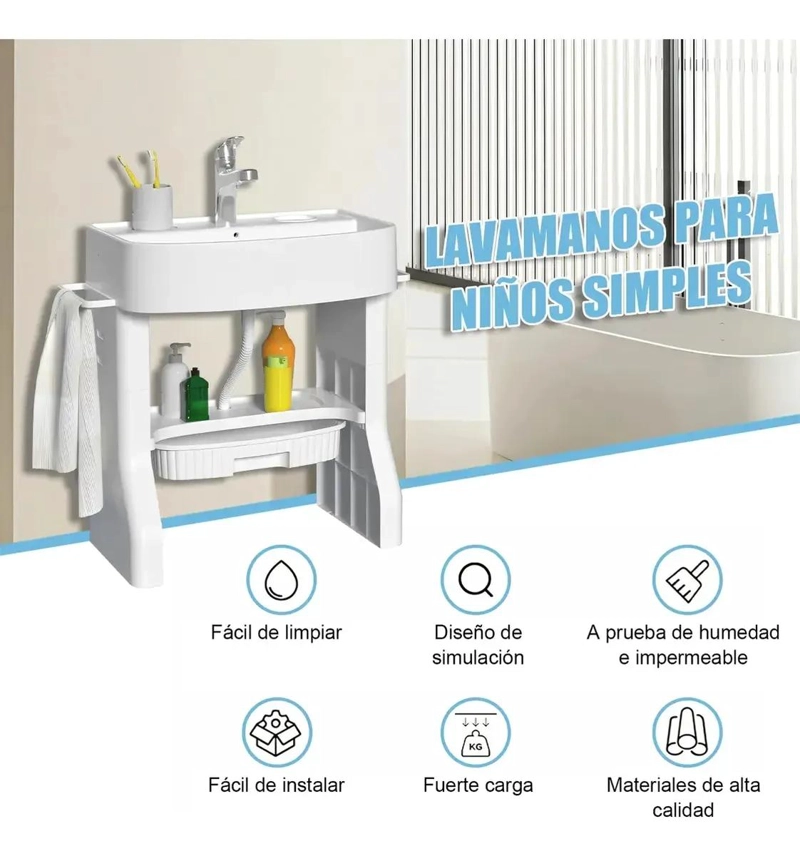 LAVABO AJUSTABLE INFANTIL ESTACION DE LAVADO - 4
