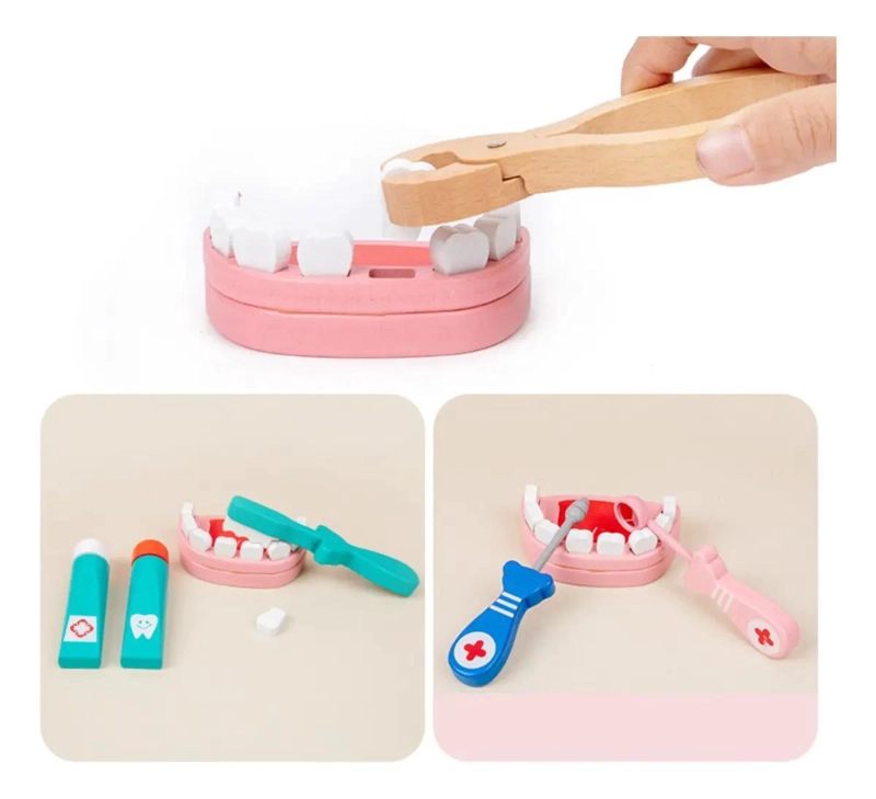 SET JUEGO DE ROLES DOCTOR Y DENTISTA DE MADERA - 3