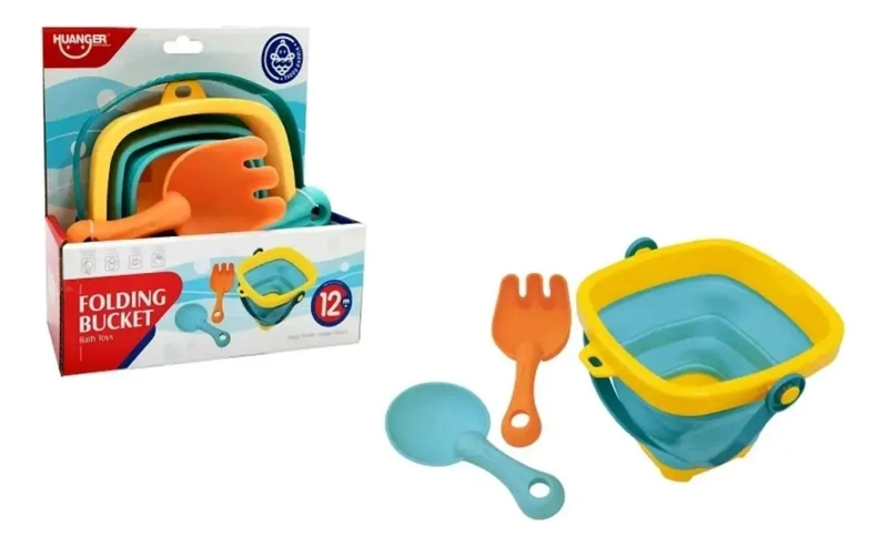 SET DE PLAYA JUGUETE INFANTIL CON BALDE PLEGABLE - 4