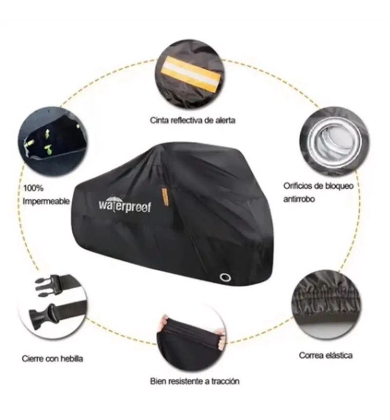 COBERTOR IMPERMEABLE PARA MOTO 125 X 255 CM - 4