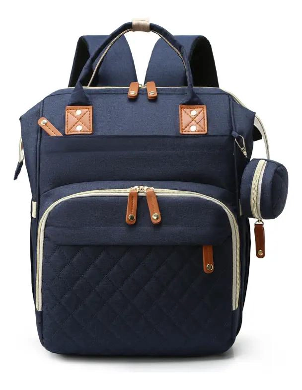 MOCHILA PAÑALERA GRANDE AZUL CON CAMBIADOR - 1