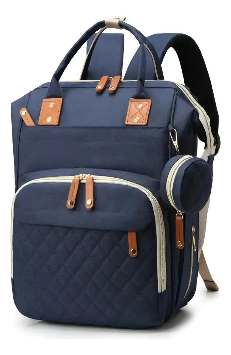 MOCHILA PAÑALERA GRANDE AZUL CON CAMBIADOR - 2