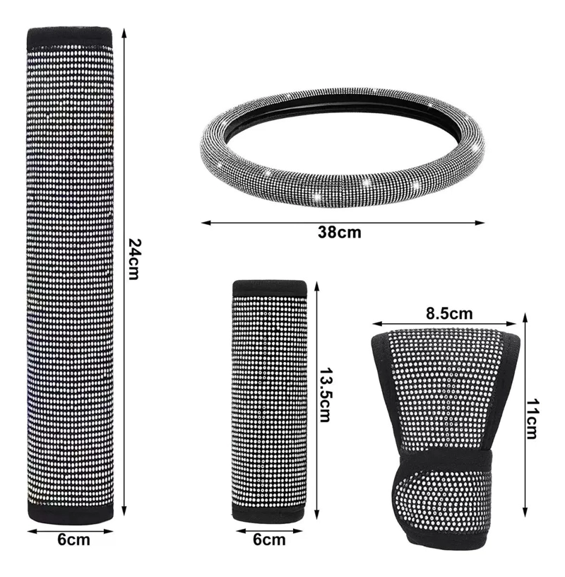 FUNDA VOLANTE DIAMANTE 5 PIEZAS PARA COCHE - 2