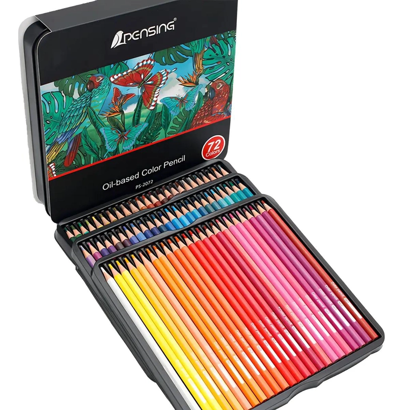 LAPICES DE COLORES ARTISTICOS 72 UNIDADES ESTUCHE METALIC - 5