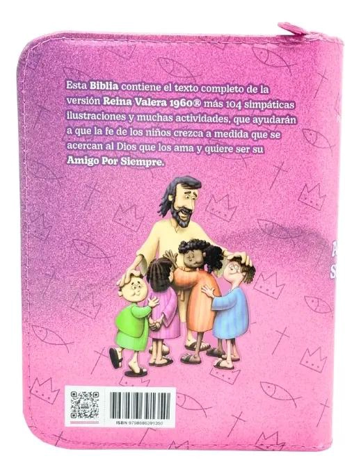 BIBLIA PARA NIÑOS RVR 1960 CON CIERRE ROSA - 3