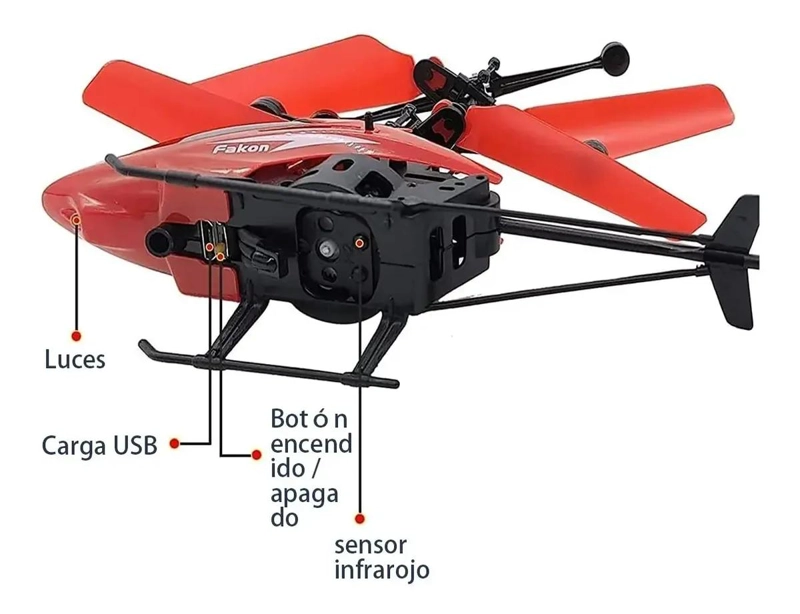 HELICOPTERO CONTROL REMOTO RECARGABLE MINI NIÑOS - 5