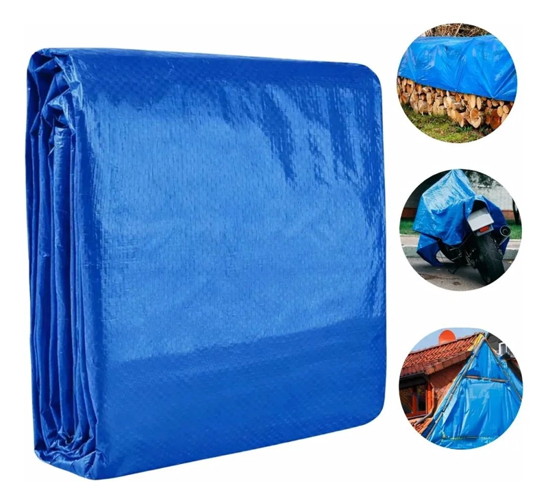 LONA IMPERMEABLE AZUL 4X6M PARA CUBRIR VEHICULOS - 1