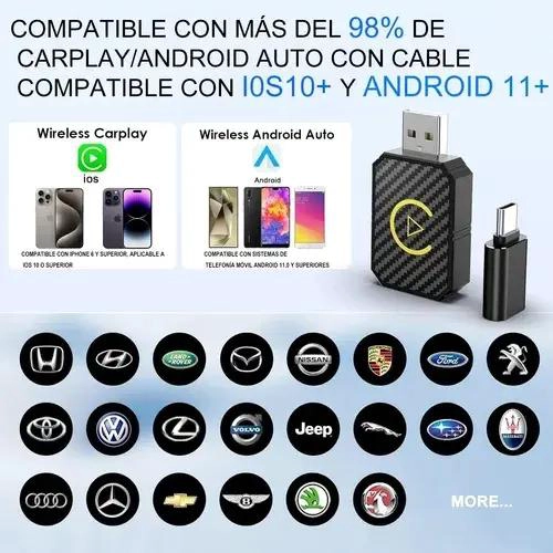 ADAPTADOR INALAMBRICO CAR PLAY Y ANDROID AUTO - 4
