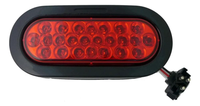 FOCO LED OVALADO ROJO 6 PULGADAS PARA CAMIONES - 1