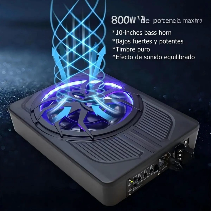 SUBWOOFER AMPLIFICADO 10 PULGADAS 800W PARA CARROS - 4