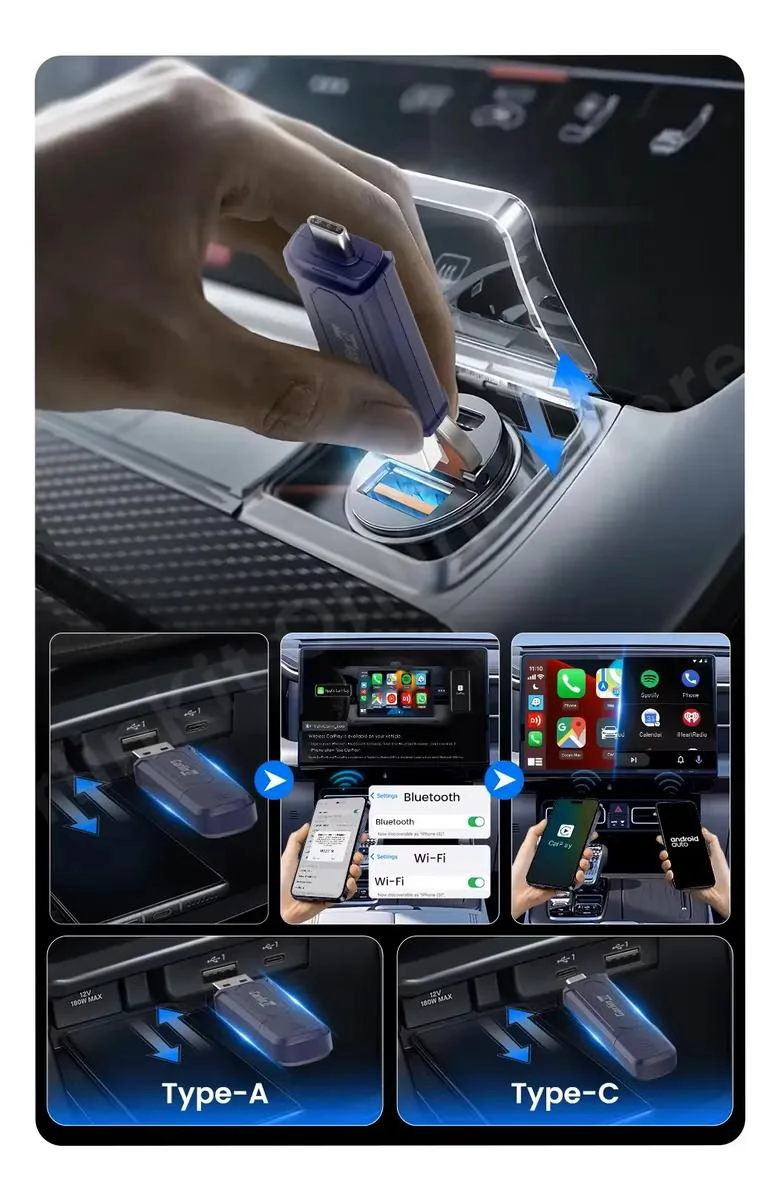ADAPTADOR CARPLAY Y ANDROID AUTO MINI 5 PRO - 2
