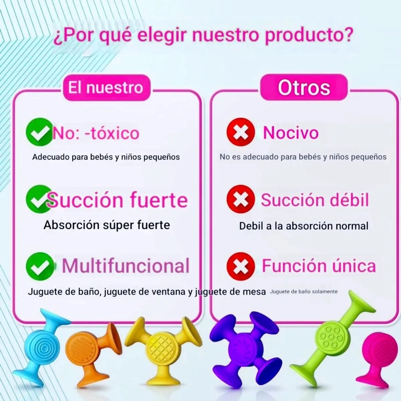 JUGUETE SENSORIAL TEXTURIZADO CON VENTOSAS 24 PIEZAS - 3