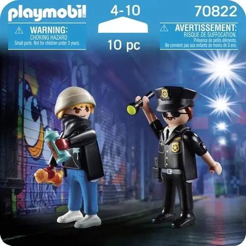 JUGUETE PLAYMOBIL DUO PACK POLICIA Y VANDALO - 1