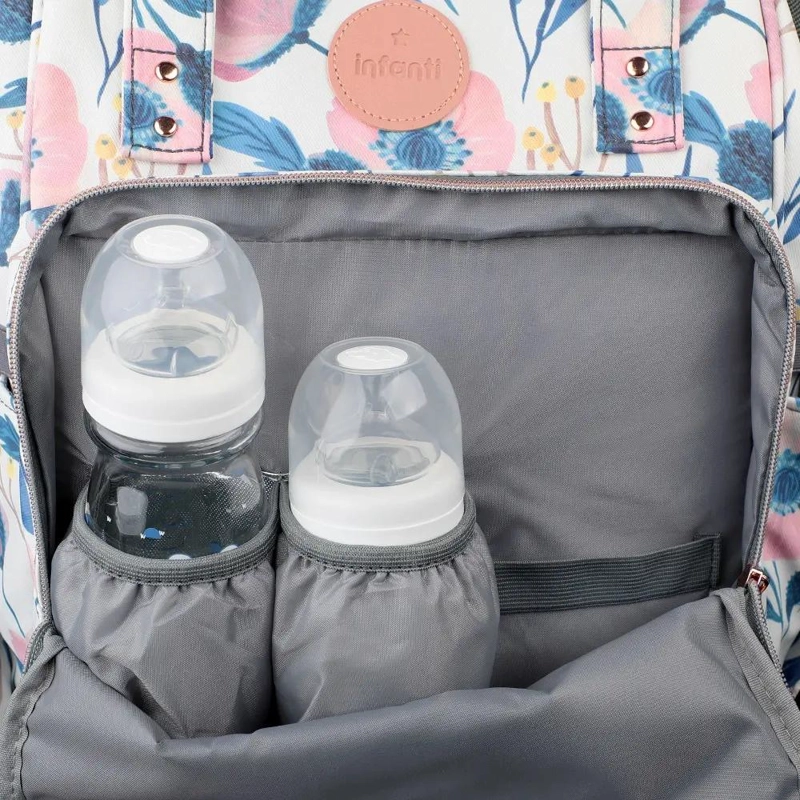 MOCHILA PAÑALERA FLORAL COLOR BLANCO - 5