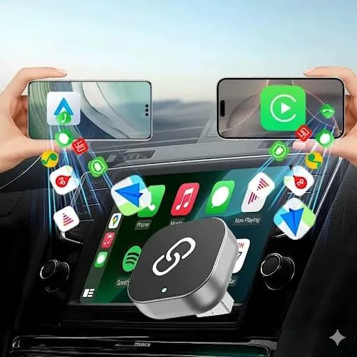 ADAPTADOR INALAMBRICO CARPLAY Y ANDROID AUTO 2 EN 1 - 1