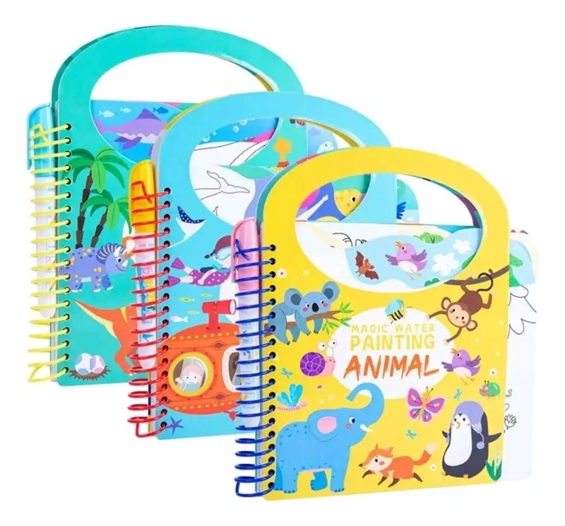 LIBRO DE COLOREAR MAGICO CON AGUA Y STICKERS - 1